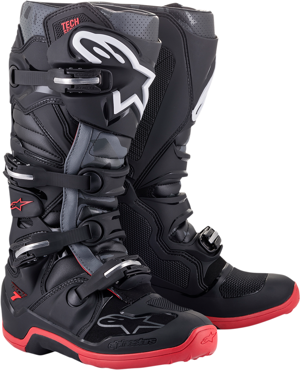 ALPINESTARS(MX) - BOOT T7 BK/GY/RD 10 - 8059175883392