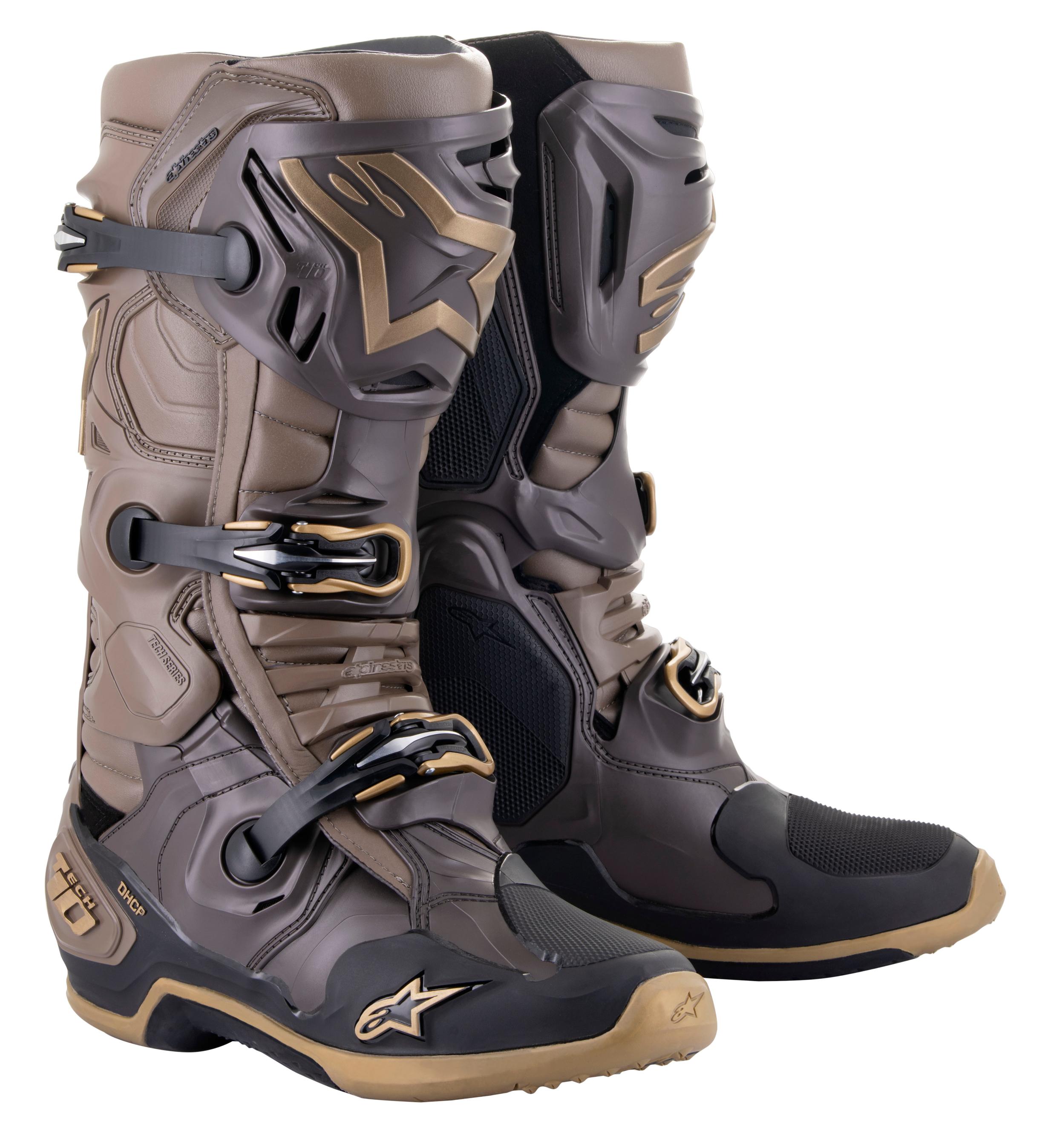 Alpinestars - Tech 10 Le Squad 23 Boots Dark Brown/kangaroo Gold 12