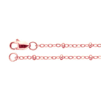 Rose Gold Vermeil 1.5mm Cable Chain with 2mm Roundel Beads