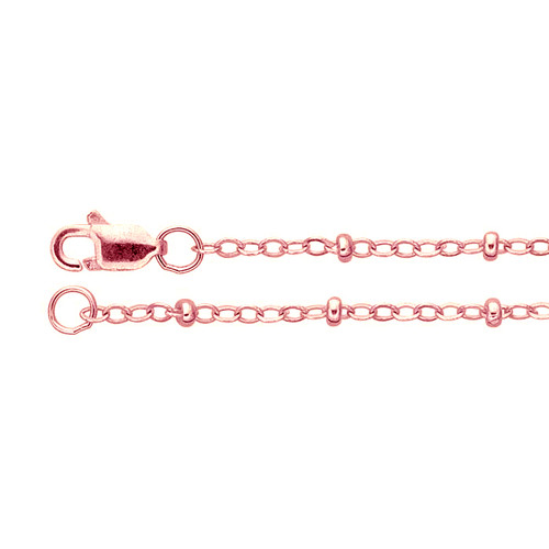 Rose Gold Vermeil 1.5mm Cable Chain with 2mm Roundel Beads