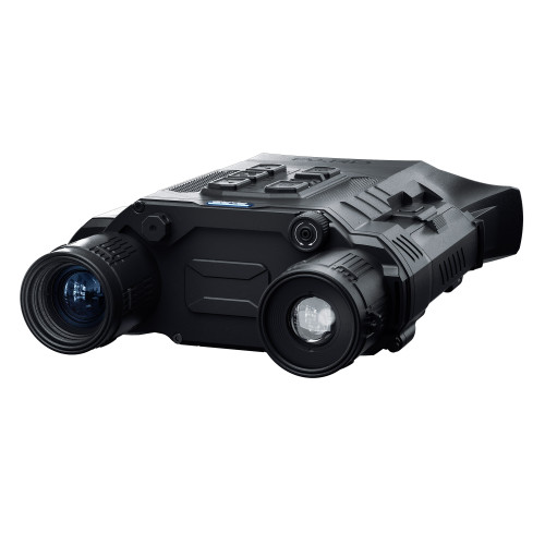 PARD Harrier thermal binoculars featuring dual lenses and control interface on plain background.