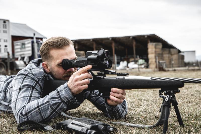 Mounted Landsat Compact Multi-spectral Rifle Scope.