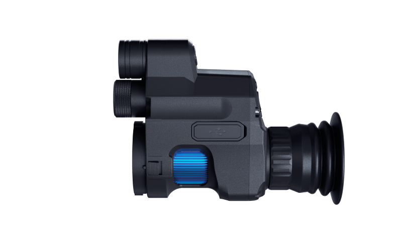 PARD NV007V2 night vision clip-on render showing quick-release mount and compact design.