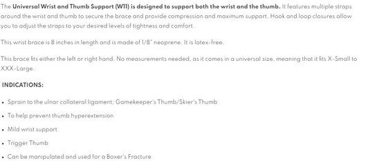 Wrist & Thumb Support Universal W11