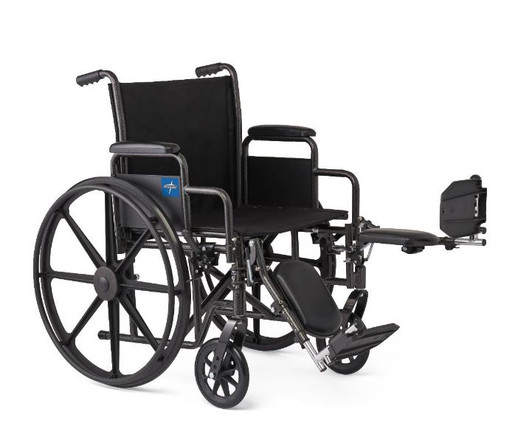 Medline 20in Wheelchair w/ Elevated Leg Rests