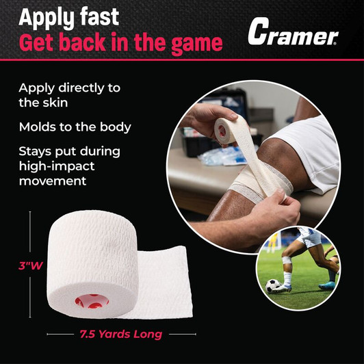 Cramer ULTRALASTIC Tear Stretch Tape, White, 3x7.5yds, 16/CS