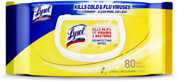 Lysol Wipes Lemon/Lime Flatpack 80wipes