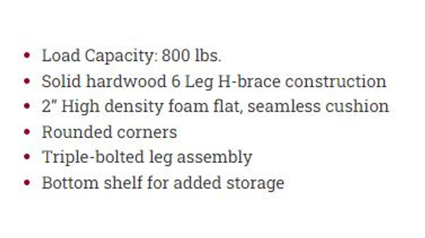 Pivotal 6 Leg Edge Sport Flat Cushion/Split Leg Wood Treatment Table Pro