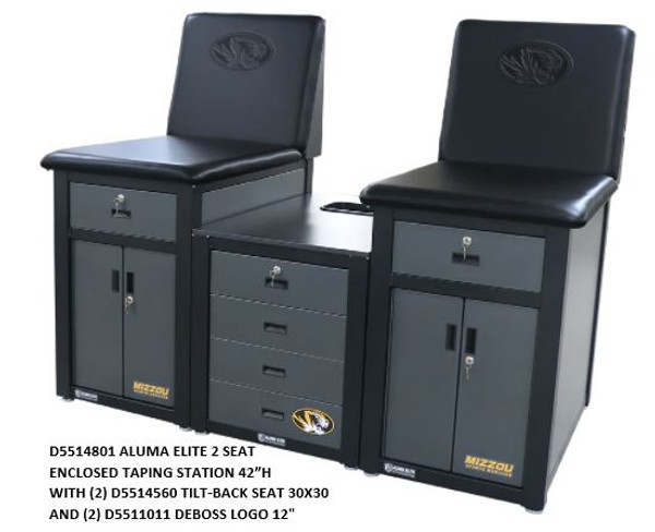 Pivotal Aluma Elite 2 Seat 42"D Enclosed Taping Station 42"H Seats