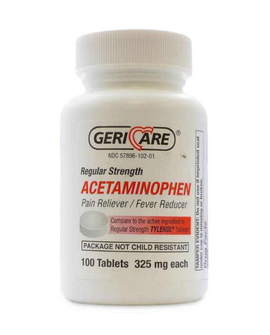 Acetaminophen 325mg, 100/Bottle