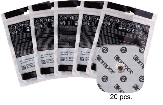 Compex® Electrodes Black,  2" x 2", 5PK/20