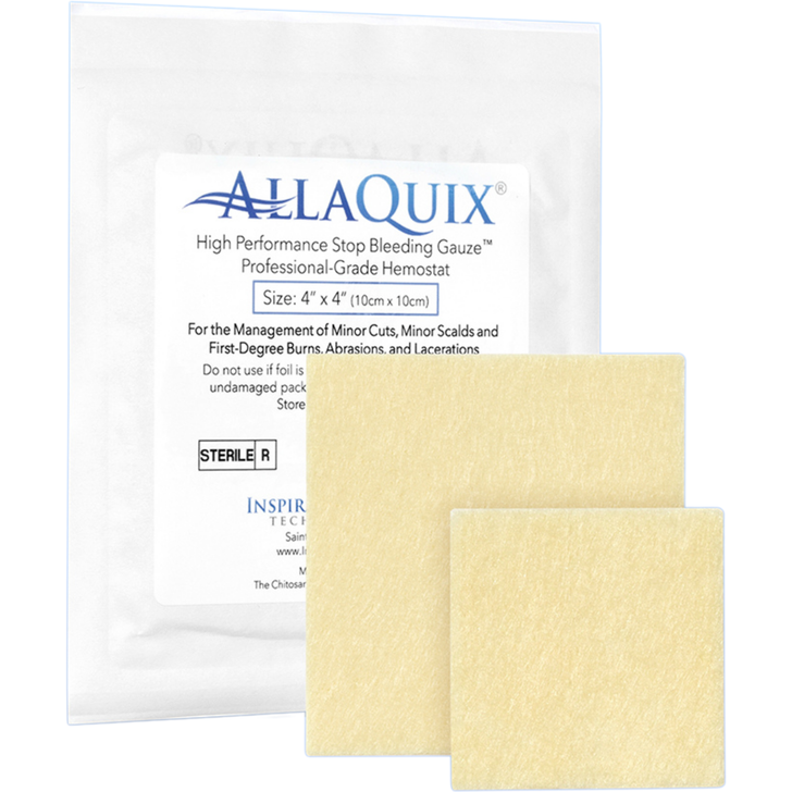 AllaQuix® Non-Adhesive Stop Bleed Gauze Pad 2 x 2, 10CT