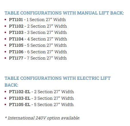 THERA-P™ 7 Section 27" Top Configuration