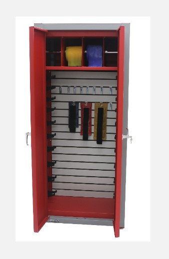 Stationary Cabinet w/ 4 Band Dispensers, Slatwall, & Graphics