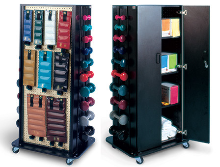 Hausmann 4-Sided Mobile Rack Accessorized