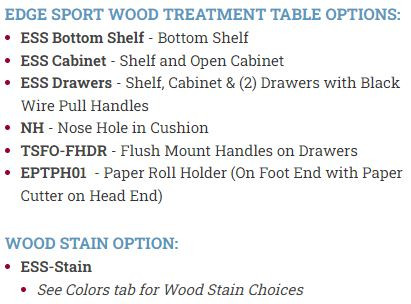 Edge Sport Flat Cushion Wood Treatment Table 27"W x 72"L