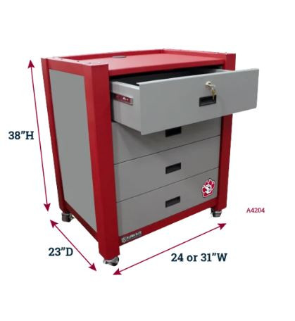 Aluma Elite Modality Cart 31" 1 Dwr/4 Rks w/Graphics
