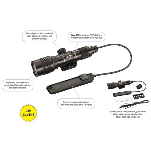 Black, Weapon-mounted Flashlight