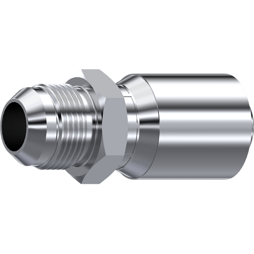 SS 43: 1/4" Hose x 1/4" JIC (7/16"-20 thread) Male Rigid