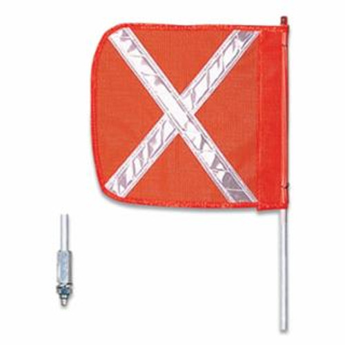 CHECKERS WARNING WHIP8'16" ORANGEFLAGWHITE XHEX BASE