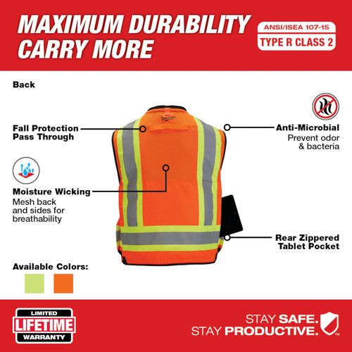 Milwaukee 48-73-5166 Class 2 Surveyor's High Visibility Safety Vests