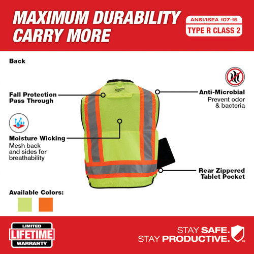 Milwaukee 48-73-5162 Class 2 Surveyor's High Visibility Safety Vests