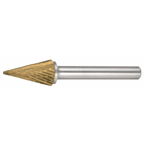 Alfa Tools B71238DTN SM-6 Carbide Burr Taper Cone Pointed Double Cut Tin Coated