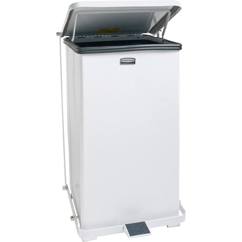 RUBBERMAID COMMERCIAL DEFENDER STEP CAN SQ 12G/45L WHT
