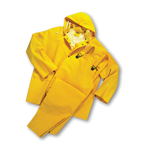 PIP FLAME RESISTANT-PVC/POLY3PCS RAIN SUIT-YELLOW