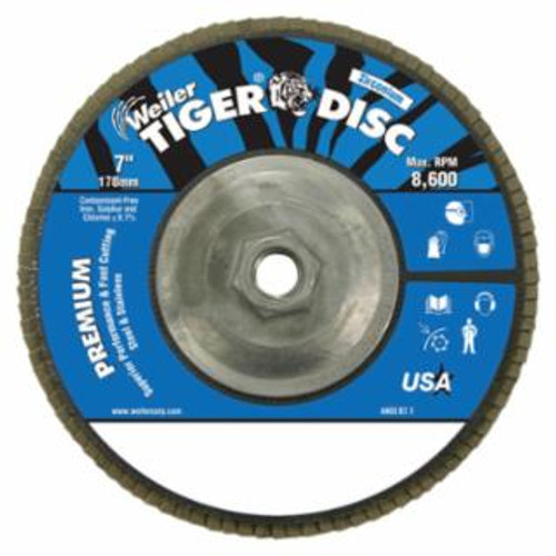 WEILER 7" ABRASIVE FLAP DISC ANGLED ALUMINUM BA
