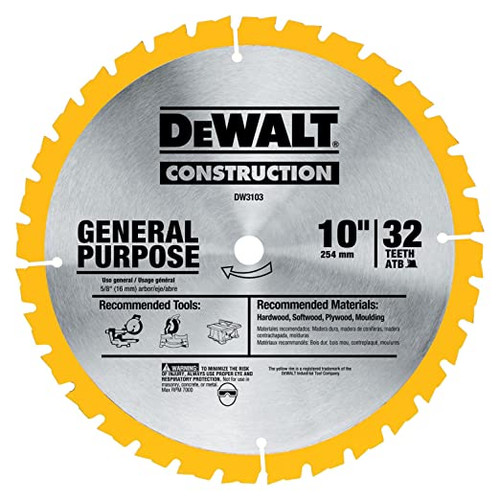 DEWALT 10" 32T THIN KERF CARBID