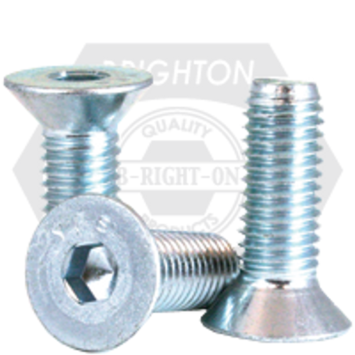 M5-0.80 x 25 mm Flat Head Socket Cap Screw, Class 12.9, DIN7991 Mechanical Zinc Cr+3, Fully Threaded, Qty 2500