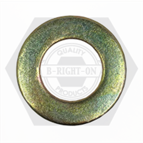 M8, DIN 125A Flat Washer, 200 Hv Zinc Yellow Cr+6, Qty 10000