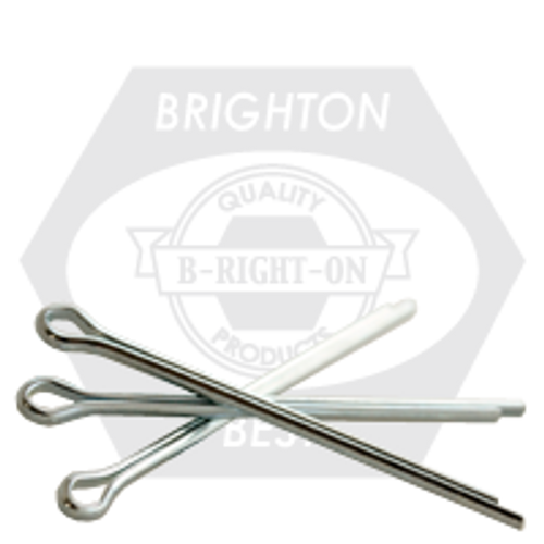 3/16" x 2" Cotter Pins, Extended Prong Square Cut, Zinc Cr+3, Qty 100