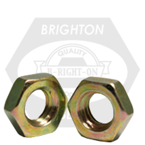 9/16"-18 Finished Hex Jam Nut A563 Grade A, Fine, Low Carbon  Zinc-Yellow Cr+6, Qty 1500