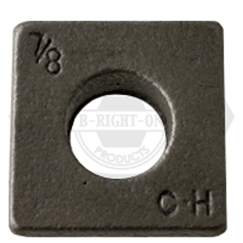 3/8" Square Beveled Malleable Iron Washer, Plain Finish, Qty 600