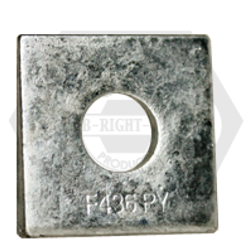 1/2" Square Beveled F436 Hardened Washer, Hot-Dipped Galvanized HDG, Qty 180