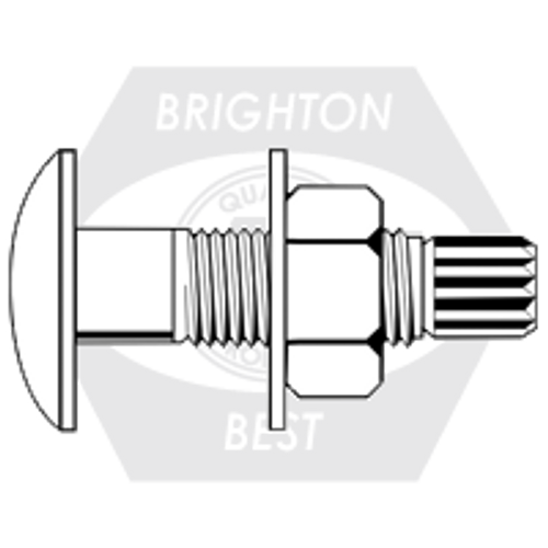 3/4"-10 x 4" A325 Tc Bolt Assembly W/A563 Hvy Hx Nut & Rd F436 Washer, Plain Finish, Made in USA, Qty 190