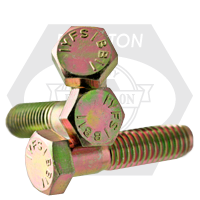 3/8"-24 x 4 1/2" Hex Cap Screws Grade 5, Fine, Med. Carbon Zinc Yellow Cr+6, Partially Threaded, Qty 50