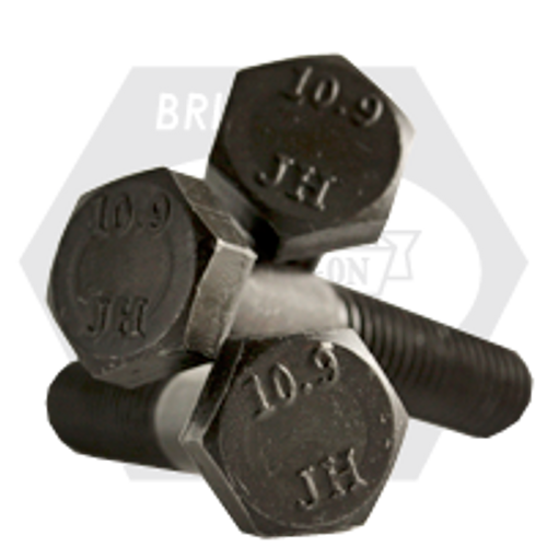 M14-1.50 x 65 mm, DIN 960, Fine, Hex Cap Screws, Class 10.9, DIN 960, Fine, Alloy, Plain Finish, Partially Threaded, Qty 190