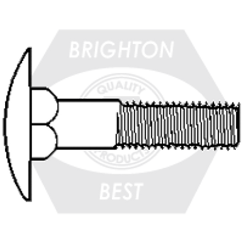 3/8"-16 x 1 1/4" A307 Grade A Step Bolts Full Threaded Zinc Cr+3, Fully Threaded, Qty 300