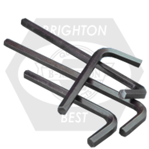 M10 USA Hex Key, Alloy, Sttel, Short Arm, Plain (Metric), Qty 25