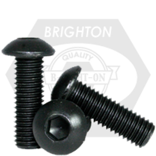 M16-2.00 x 20 mm Button Socket Cap Screw, Coarse, 12.9 ISO 7380 Thermal Black Oxide, Fully Threaded, Qty 25