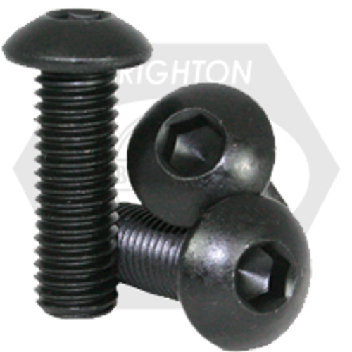 M10-1.50 x 12 mm 10.9 Button Socket Caps, Coarse, ISO 7380 Thermal Black Oxide, Fully Threaded, Qty 100