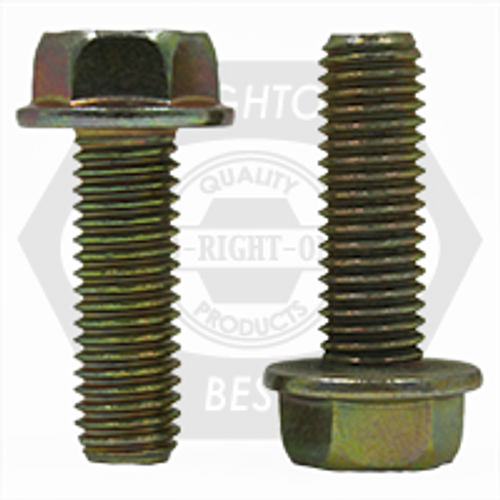 M12-1.75 x 35 mm (FT), Coarse, 10.9 Hex Flange Screw Non Serrated DIN 6921, Zinc-Yellow Bake, Qty 50