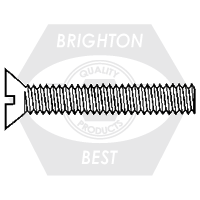 1/2"-13 x 1 3/4" Flat Head Slot Machine Screw, Plain Finish, Fully Threaded, Qty 150