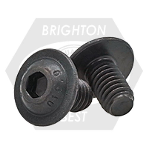 M4-0.70 x 30 mm Button Socket Caps Flange 10.9, Coarse, Thermal Black Oxide, Fully Threaded, Qty 200