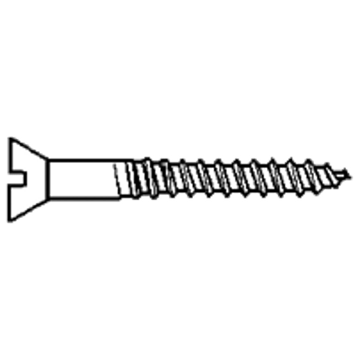 #18-8 x 2" Flat Head Slot Wood Screw Zinc, Qty 25