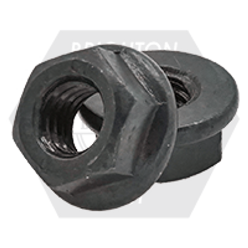 M12-1.75, Coarse, Metric Class 10 Hex Flange Nut, Non Serrated, DIN 6923, Plain, Qty 100