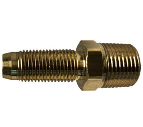 Midland Metal 32758 Reusable Stem Adapter, 1/4 in Hose x 1/4 in Male NPTF, Brass